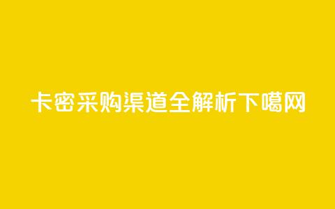 卡密采购渠道全解析 第1张 卡密采购渠道全解析 第1张