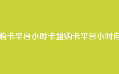 卡盟自助购卡平台24小时(卡盟购卡平台24小时自助) 第1张 卡盟自助购卡平台24小时(卡盟购卡平台24小时自助) 第1张