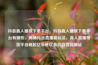 抖音真人播放下单平台，抖音真人播放下单平台有哪些，揭秘抖音直播新玩法，真人直播带货平台崛起亿乐社区低价自营货源站