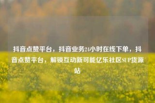 抖音点赞平台，抖音业务24小时在线下单，抖音点赞平台，解锁互动新可能亿乐社区SUP货源站