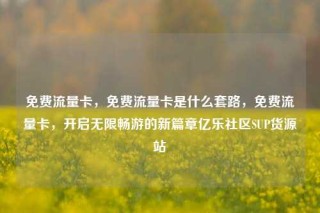 免费流量卡，免费流量卡是什么套路，免费流量卡，开启无限畅游的新篇章亿乐社区SUP货源站