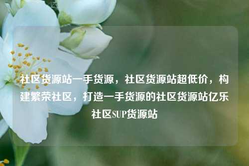 社区货源站一手货源	，社区货源站超低价，构建繁荣社区，打造一手货源的社区货源站亿乐社区SUP货源站  第1张